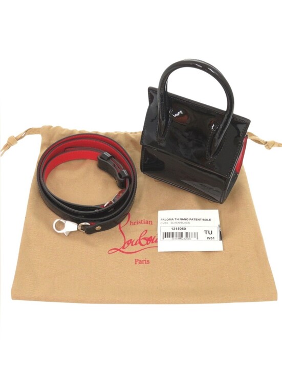 Christian Louboutin Handbags - Christian Louboutin Paloma Nano Patent Leather Shoulder Bag – Black!